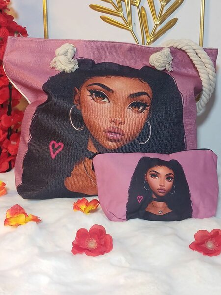 Tote bags imprimés et trousse
