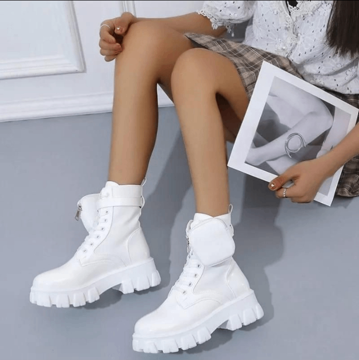 Bottines Blanches Style Urbain