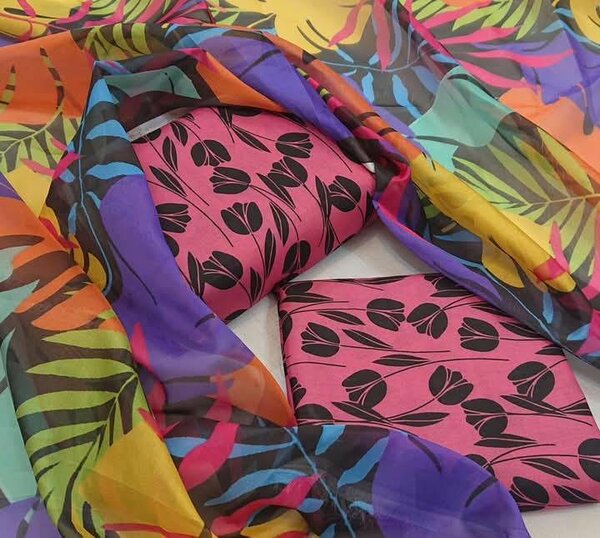Printed lawn suit