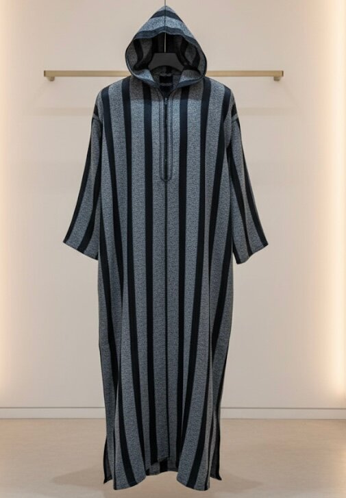 Djellaba à rayures unisexe