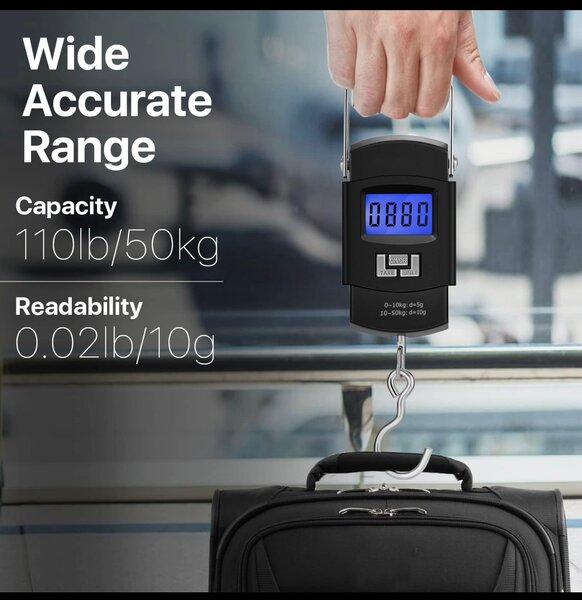 Pèse-Bagage numérique de Voyage avec Crochet rétroéclairage