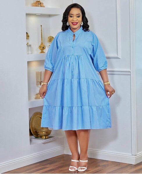 Robe à rayures ample chic