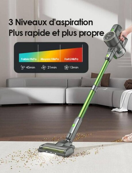 Aspirateur sans fil puissant 24000Pa