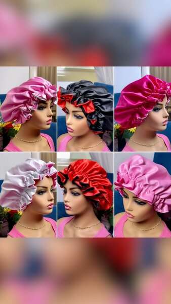 Bonnet de nuit en satin coloré