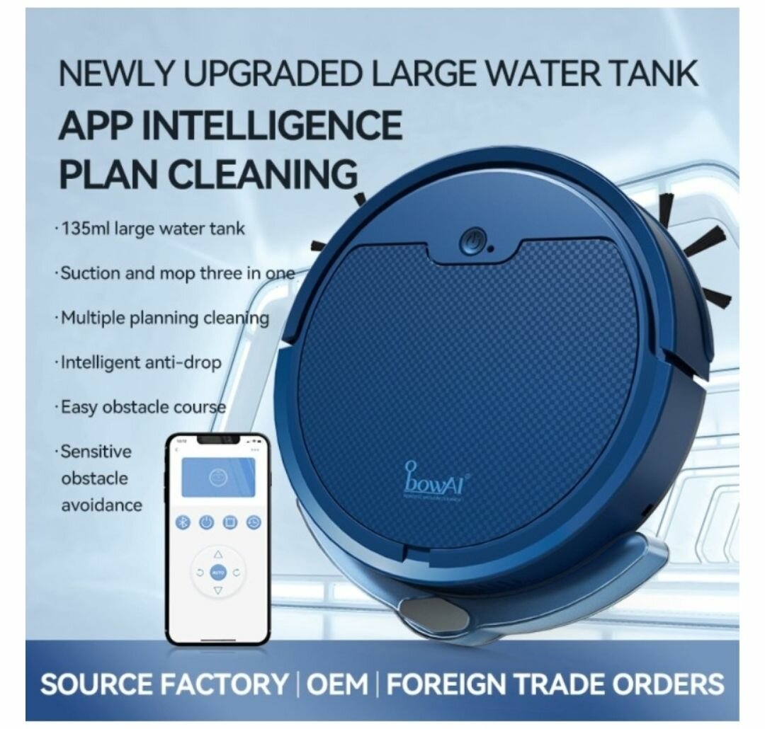 SMART ANTI-DROP RECHARGEABLE SWEEPING ROBOT VACUUM CLEANER W