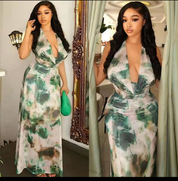 Robe longue élégante à motifs