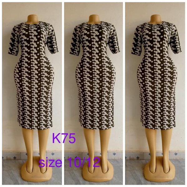 Dress brown, floral print, size 10/12