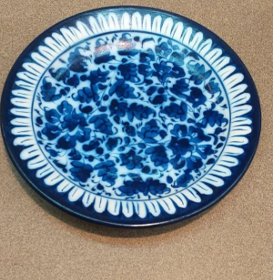 Blue pottery wall hanging plates.. 10 inches Approx 