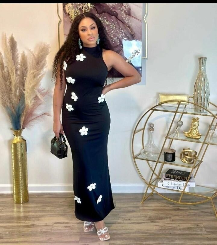 Robe longue à fleurs chic