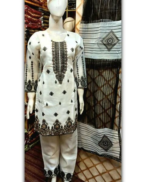 Ladies 3pc stitched Embroidery dress