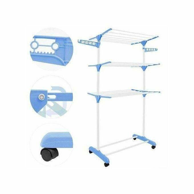 Étendoir à linge pliant roulant