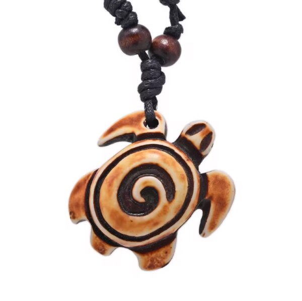 Collier tortue en bois