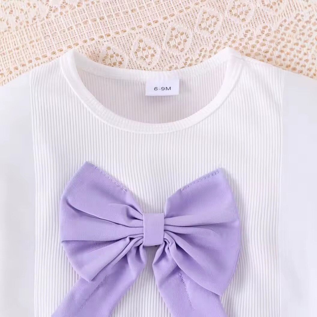 Robe fille Lilas avec Noeud