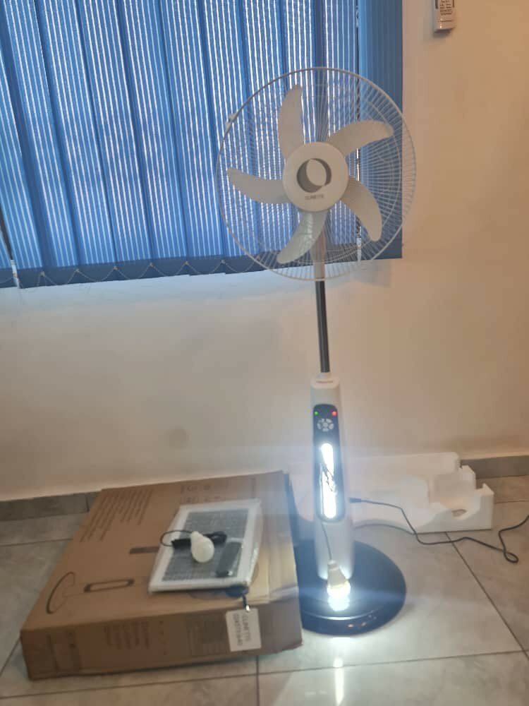 CLINNETE SOLAR AND ELECTRICITY 16 RECHARGEABLE FAN