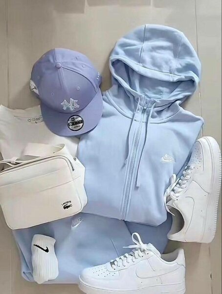 Sweat à capuche bleu clair Nike