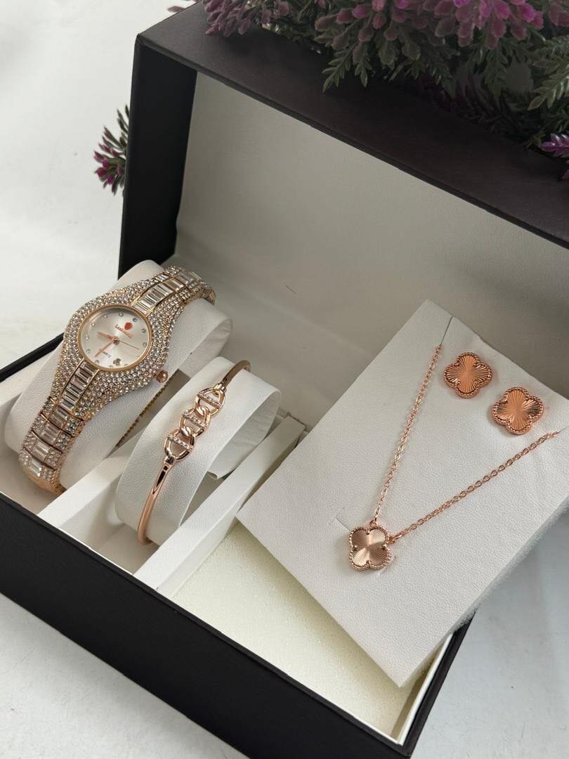 Rose gold watch set