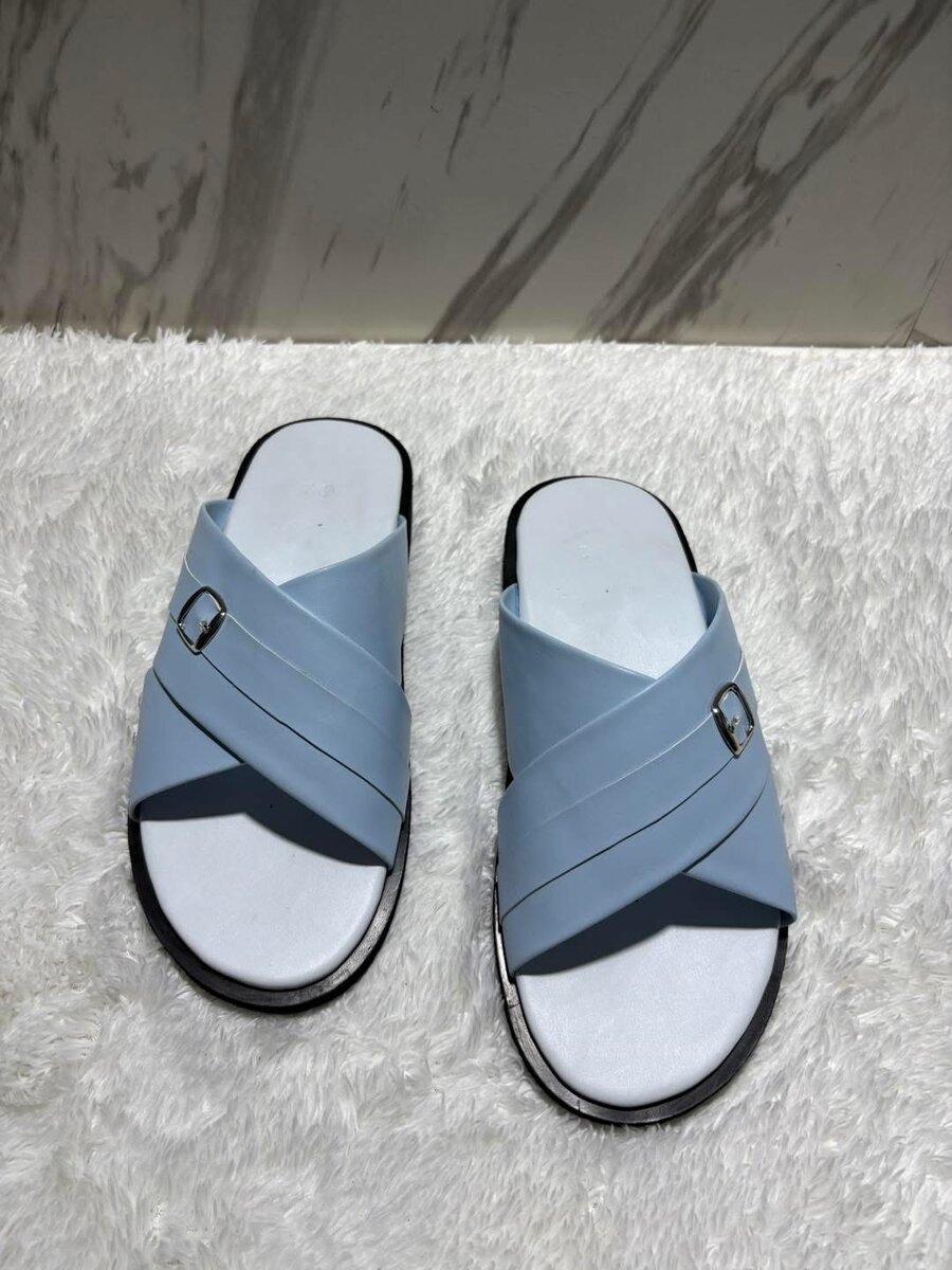 Claquettes confort bleu