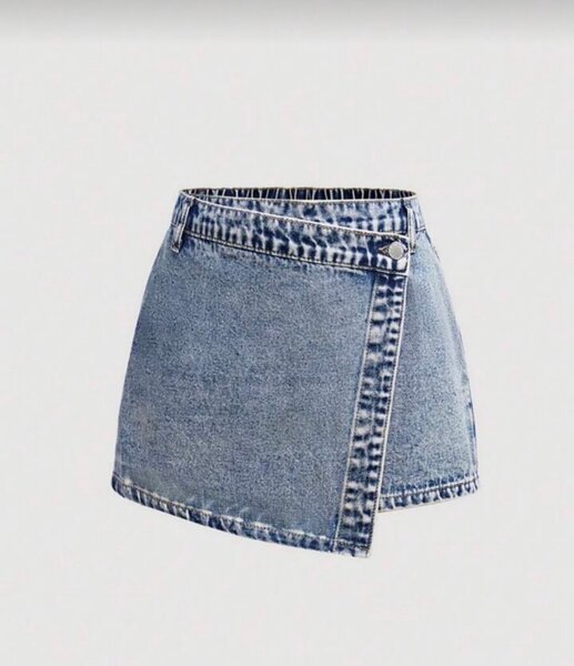 Short en jean bleu délavé pour femme