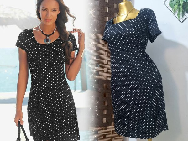 Robe Noire à Pois Élégante
