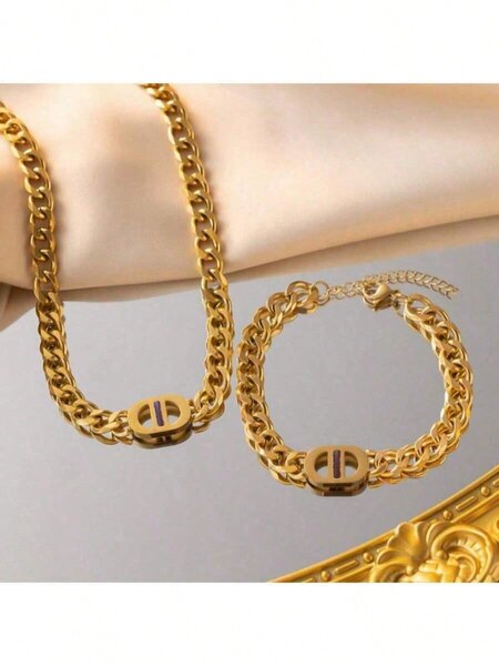 Set Collier et Bracelet Dorés