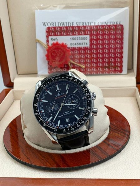 Omega Chronograph Leather Wrist Watch