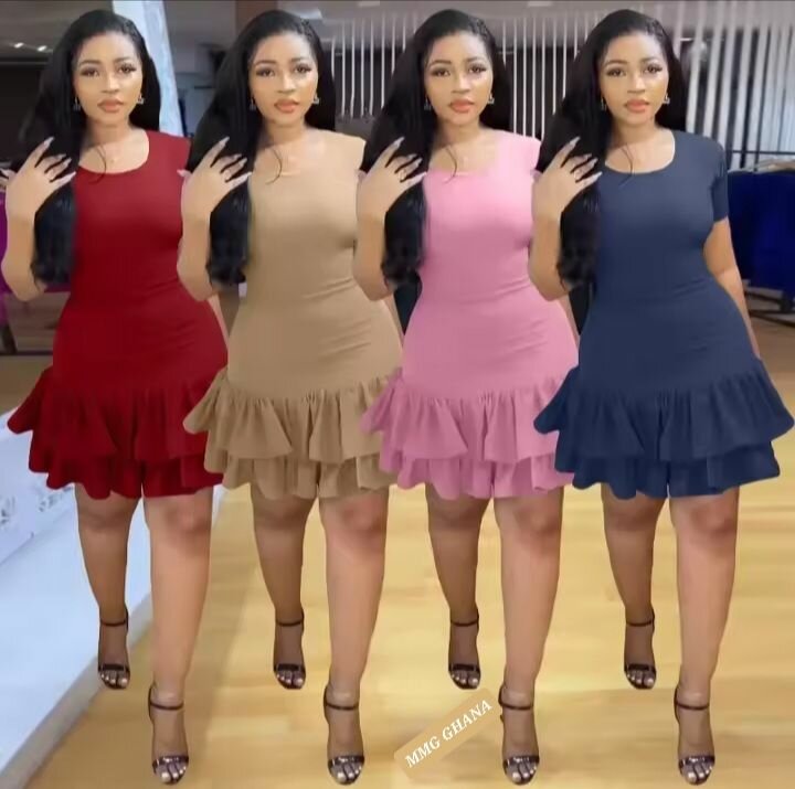 Cascading Ruffle Hem Dress