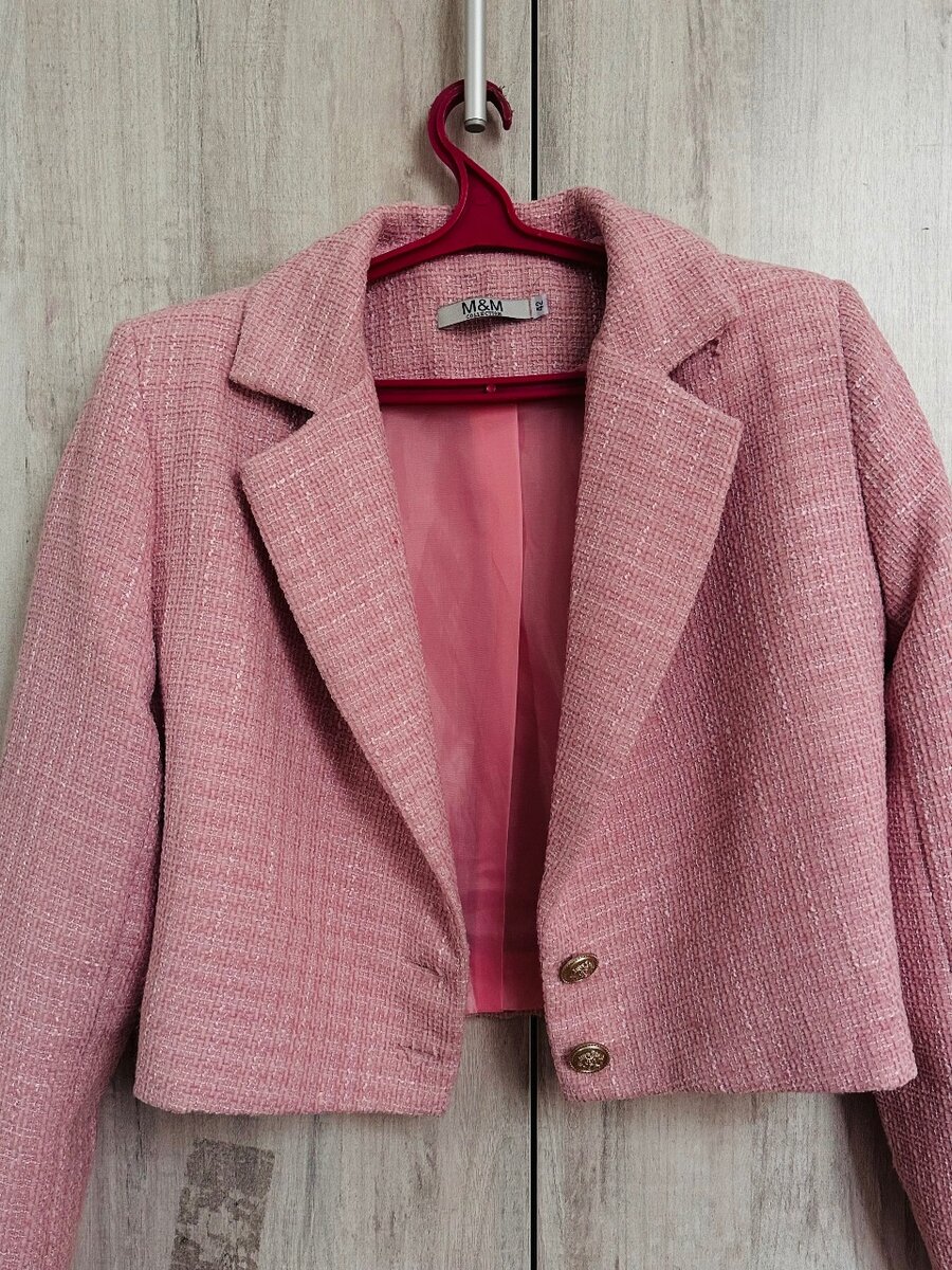 Укороченый твидовый пиджак