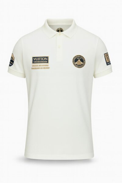 Polo blanc homme brodé