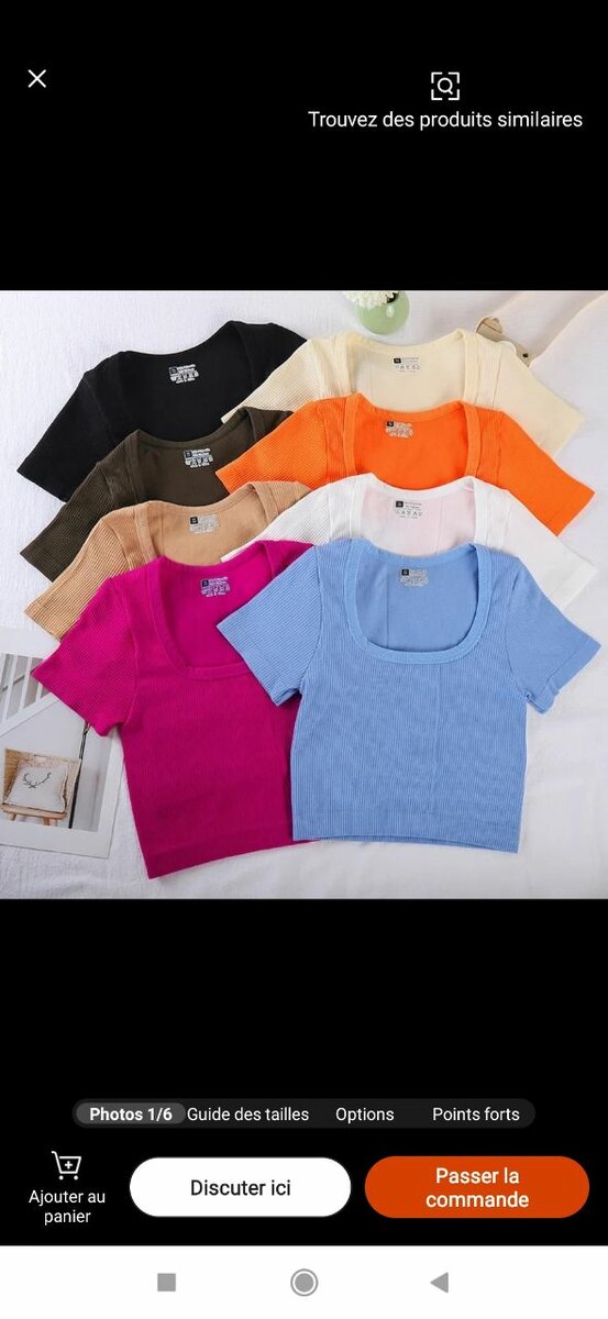 Crop top Femme été