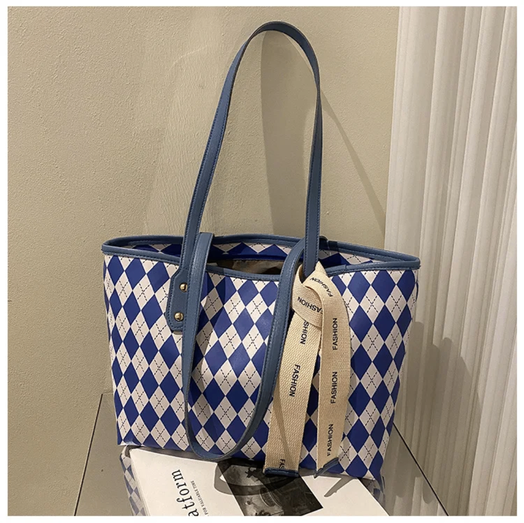 Sac fourre-tout à carreaux