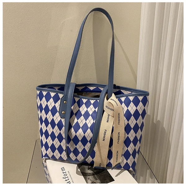 Sac fourre-tout à carreaux