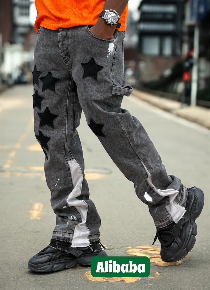 Jean streetwear brodés homme
