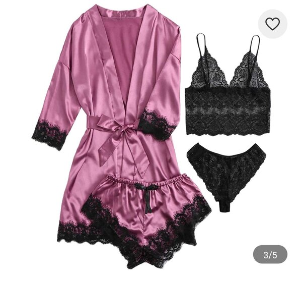 Ensemble nuisette satin dentelle