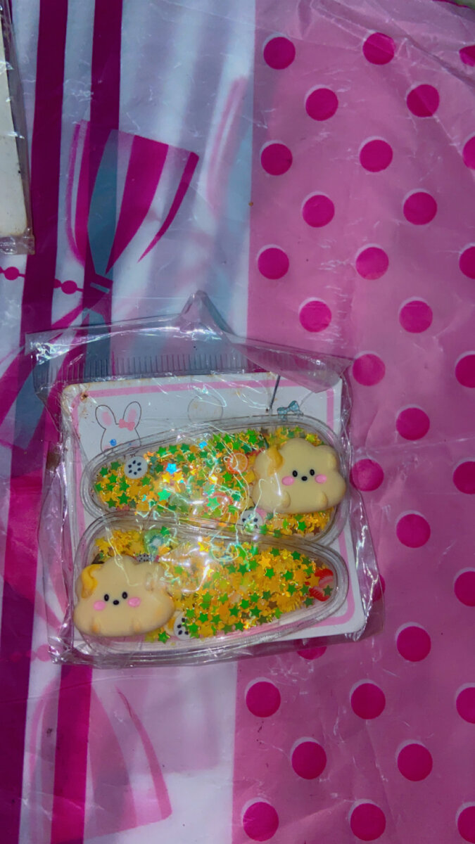 Barrettes colorées avec ourson