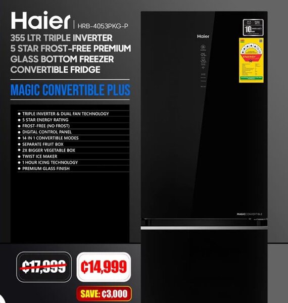 HAIER [ 355 LTR TRIPLE INVERTER 5 STAR FROST-FREE PREMIUM GL
