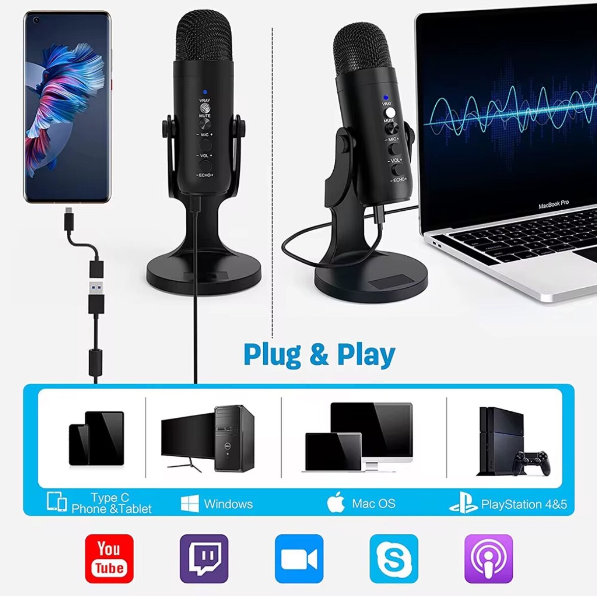 Microphone USB Cardioïde