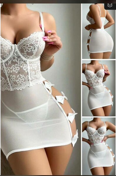Nuisette dentelle sexy blanche