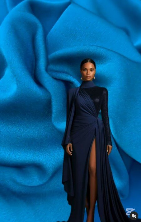 Красивая ткань с двусторонней основой Eva креп