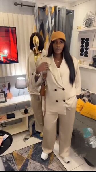 Ensemble élégant beige femme