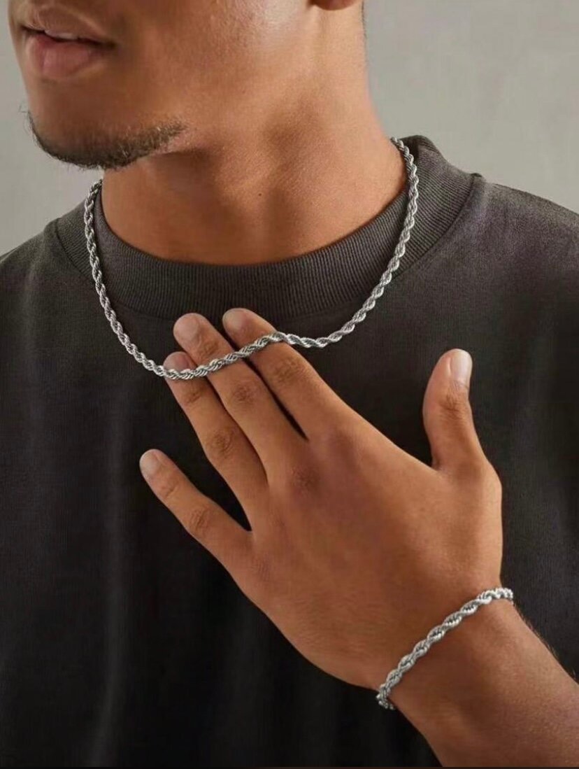 Chaîne et bracelet torsadés