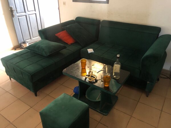 Canapé d'angle vert moderne