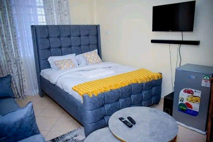 Stylish and high-quality double bed with headboard