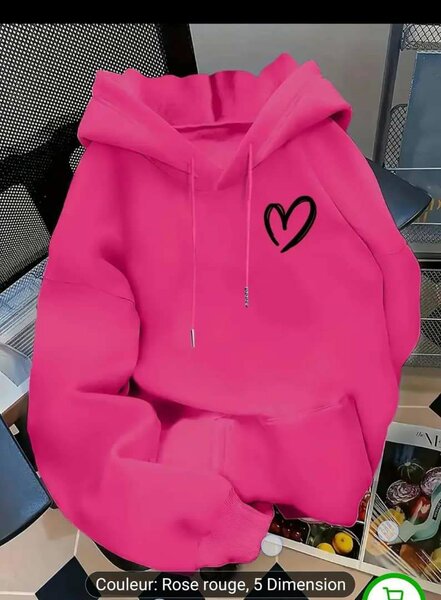 Sweat à capuche coeur