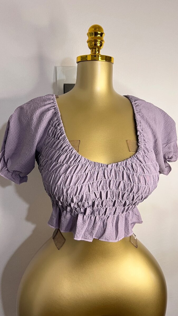 Haut Court Lilas Froncé Chic