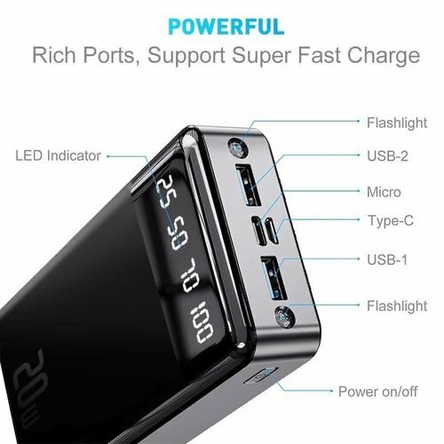 Batterie Externe 20000mAh Rapide