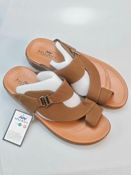 Sandales confort en cuir marron