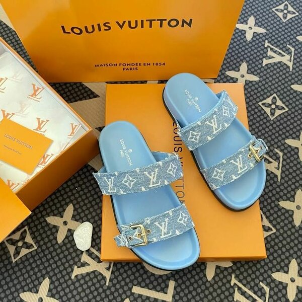 LUIS VUITTON DENIM SLIDES