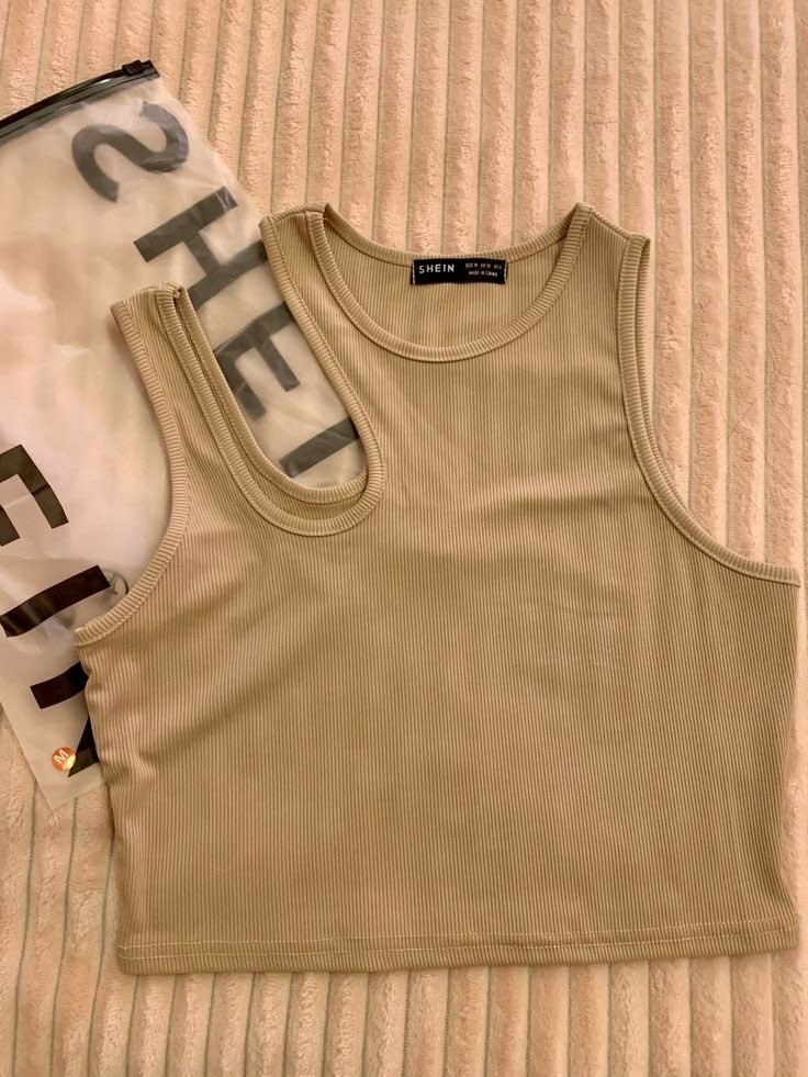 Débardeur Beige Côtelé Femme