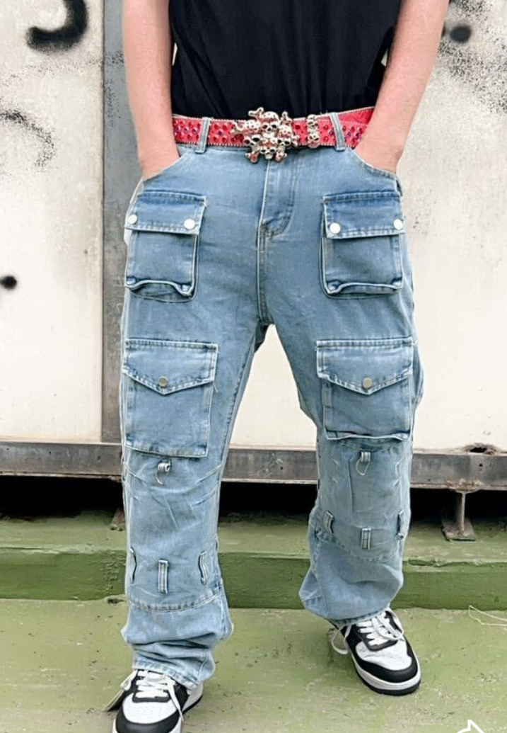 Pantalon cargo denim homme