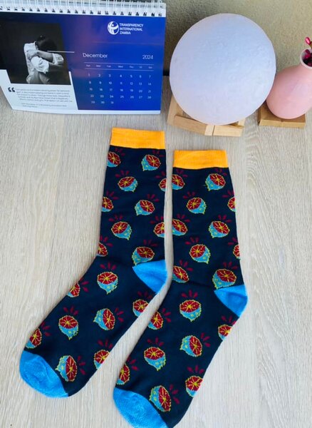 Socks with a bright print
